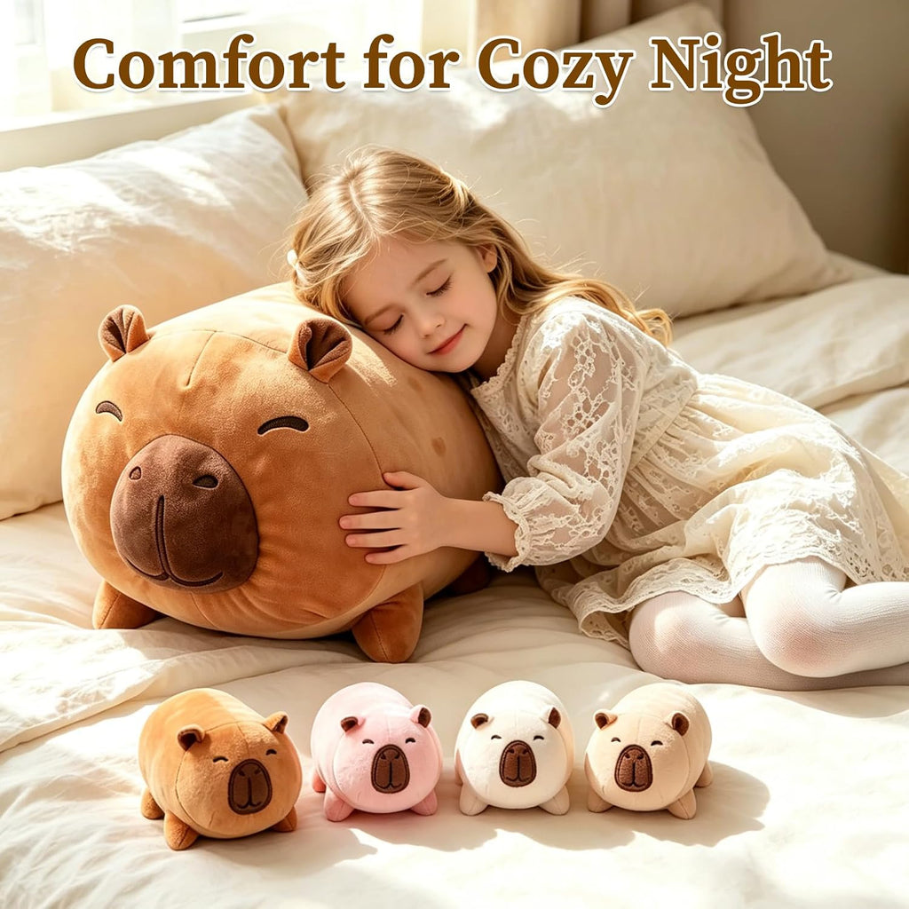 5-1 Capybara Stuffed Animal with 4 Babies Inside, 16 Inch Big Soft Mommy Capybara Plush Toy with 4 Capybaras, Cute Stuffed Pillow Gift for Kids Boys Girls, Birthday, Decor