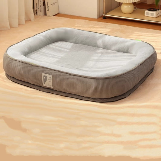Insulated Corduroy Neck Guard Dog Bed: Support and Durability