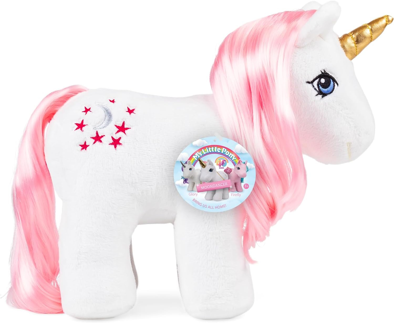 My Little Pony Unicorn and Pegasus Plush - Moondancer - Collector Plushie, Retro Stuffed Toy Animal, Kid, Toddler, Girl, Boy, Mom, Birthday, Ages 3+