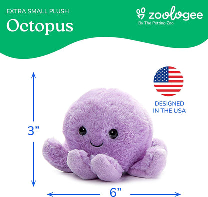 Purple Octopus Stuffed Animal Plushie, Gifts for Kids, Nuggetz Sealife Animals, Octopus Plush Toy, 6 Inches