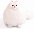 10-Inch White Cat Plush Toy, Soft Fluffy Stuffed Animal for Girls | Chubby Body and Long Tail Offer Cozy Cuddles, Making It a Sweet Gift for Kids, Birthdays, Holidays, and Cat Lovers