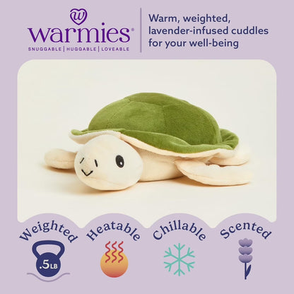 Junior 9” Turtle Stuffed Animal, Microwavable Heated Plushies and Weighted Soft Plush Toys