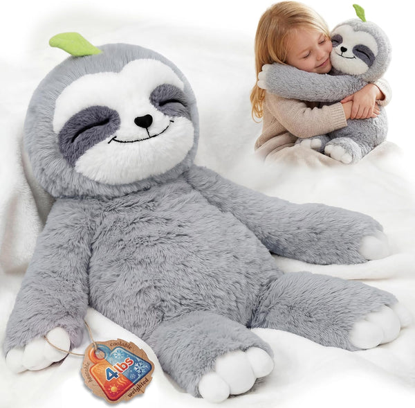 Weighted Stuffed Animals Sloth Plush, Heatable Coolable, 4 Lb, 20In | Mom'S Choice Award, Microwaveable Inner Pad, Huggable Sloth Plushies, Cozy Gift for Kids & Adults