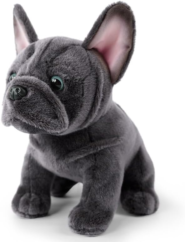 Bulldog Stuffed Animals Realistic Dog,9" Dog Stuffed Animals Soft Cuddly Gray Bulld Og Stuffed D Og Plush,Puppy Plush Toys for Kids Girls Boys Huggable & Washable