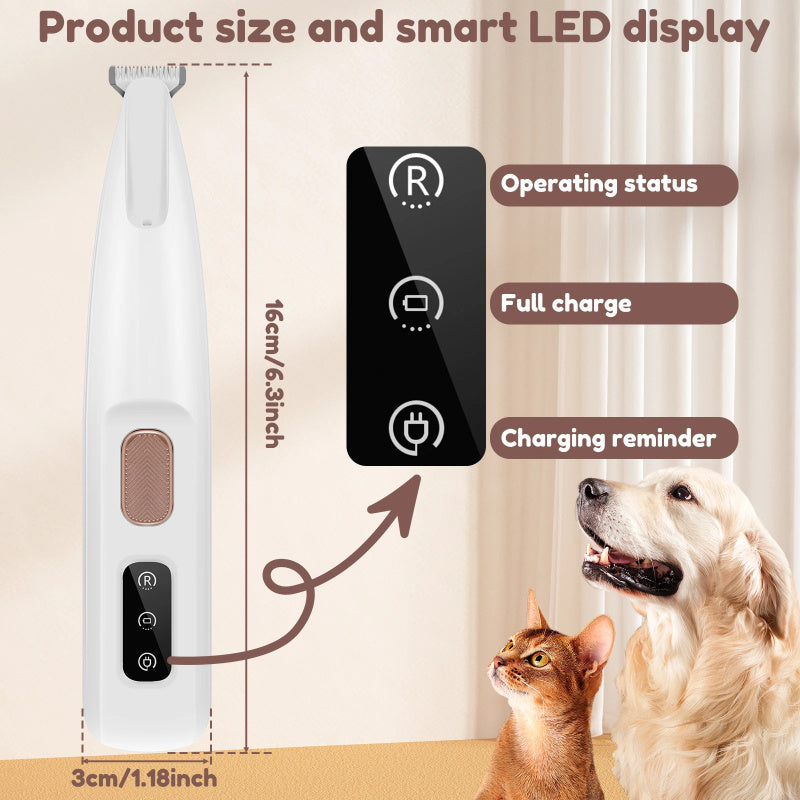 Wasserdichter Pfotenschneider für Haustiere mit LED-Licht: 18 mm verbreiterte Klinge