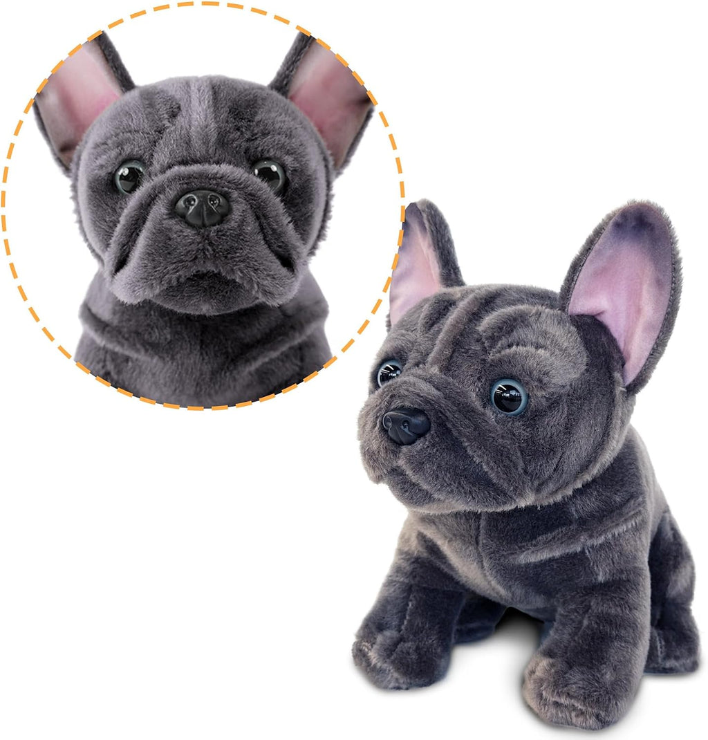 Bulldog Stuffed Animals Realistic Dog,9" Dog Stuffed Animals Soft Cuddly Gray Bulld Og Stuffed D Og Plush,Puppy Plush Toys for Kids Girls Boys Huggable & Washable