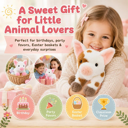 6 Pack Pig Stuffed Animals, 10 Inch Assorted Pig Plush Toys Set | 6 Assorted Pigs Bulk, Soft Plush Fabric, Cute Farm Animal Set, Party Favor Pack, Birthday Christmas Gift