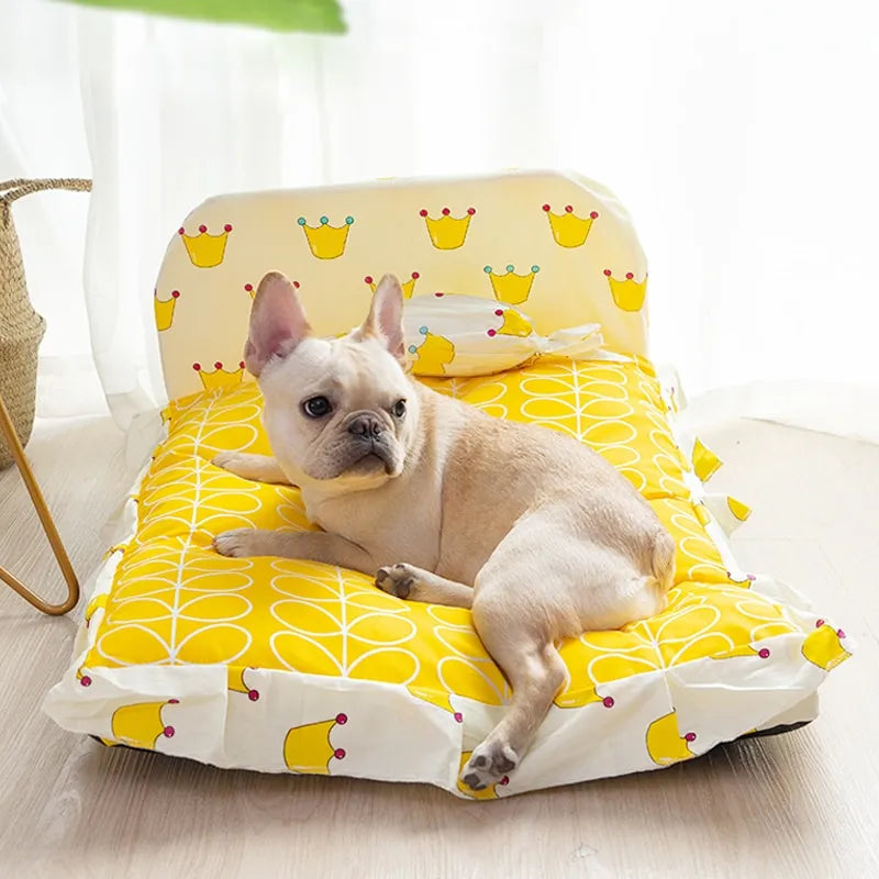 Anti-Slip Soft Cotton Dog Bed and Cat Bed | Orange