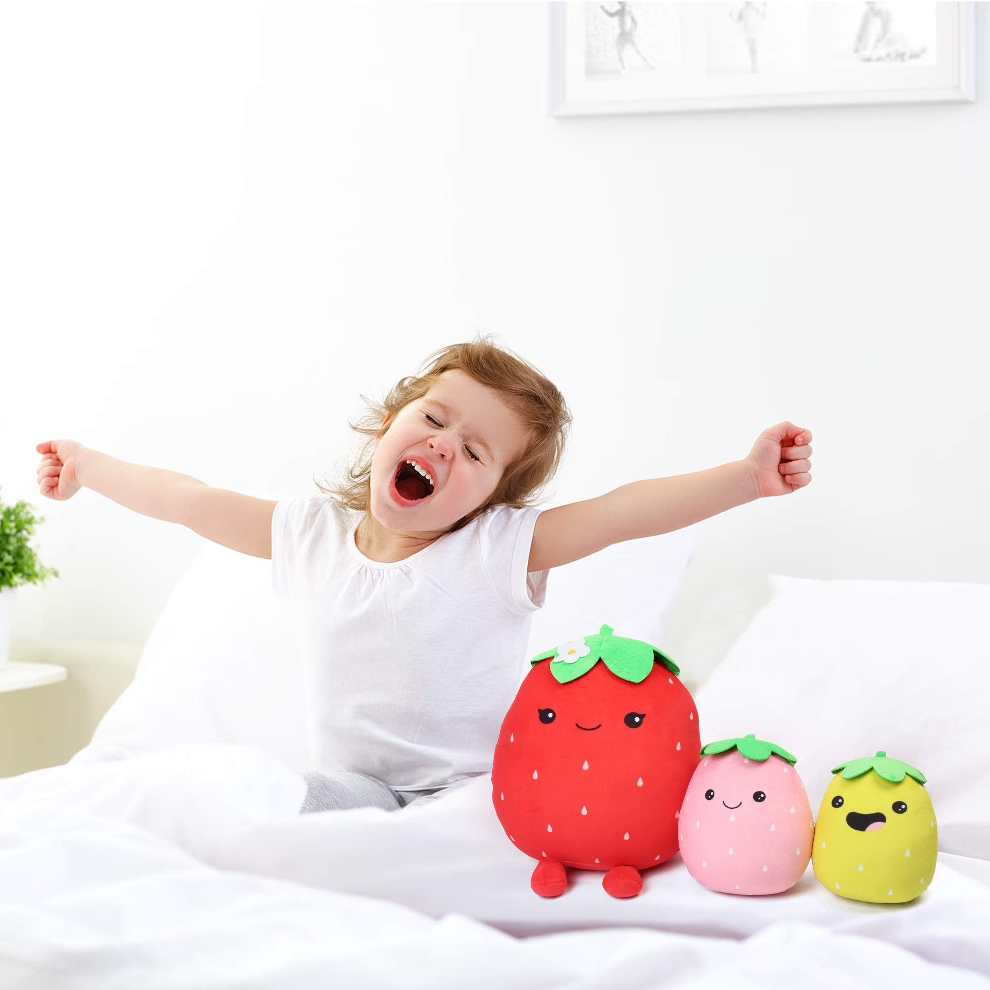 Cute Strawberry Plush Pillow – 6, 7 & 12 Inch | Squishy Stuffed Plushie Gift for All Ages