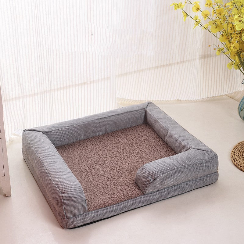 Orthopedic 3D High Elasticity Sponge Dog Bed: Semi-Waterproof and Anti-Slip Comfort | Gray