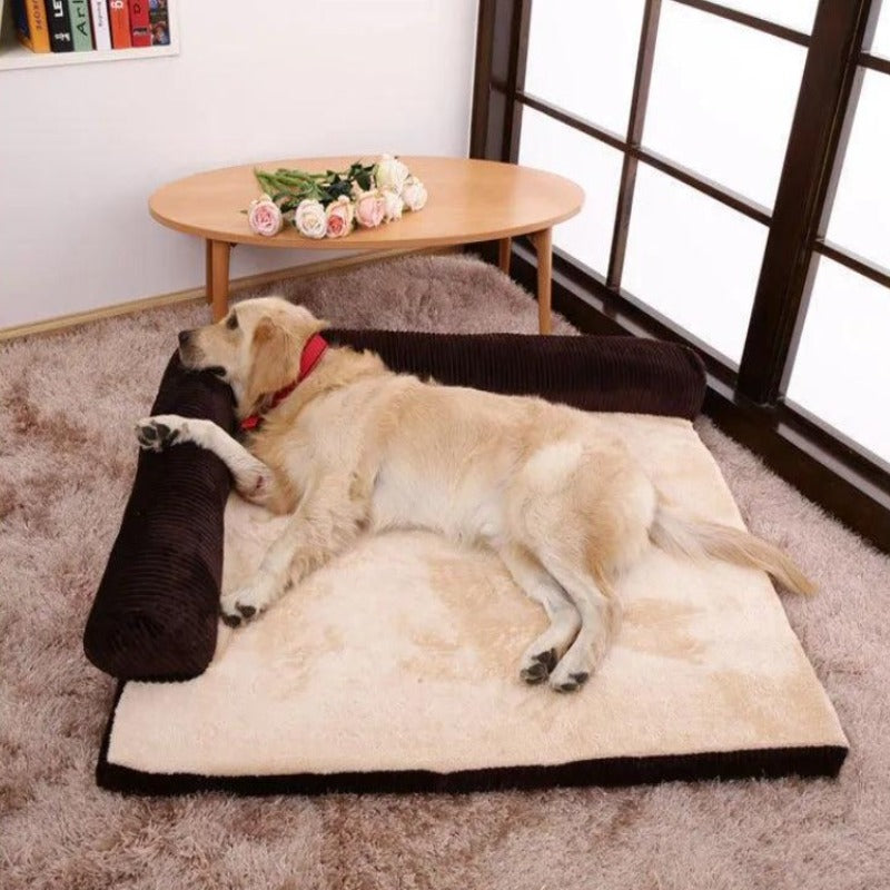 Soft Bolster Head Rest Corduroy Dog Bed: Temperature Regulation