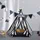 Black and White New Zealand Pine Wood Pet Tent