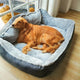 Sofá cama para perros con reposacabezas elevado: capa exterior resistente al agua 