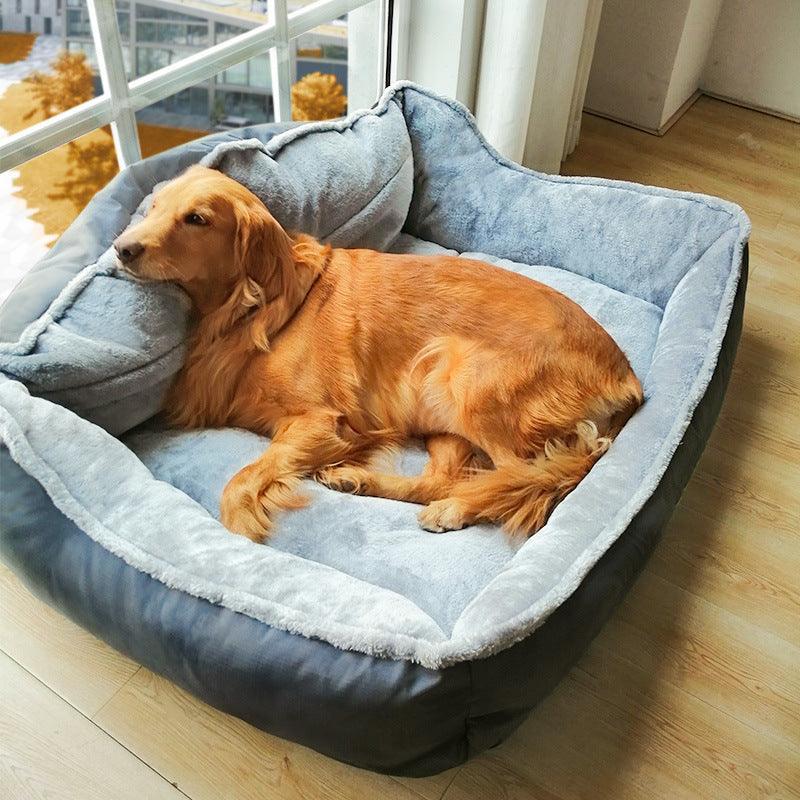 Canapé-lit pour chien Retriever avec appui-tête surélevé