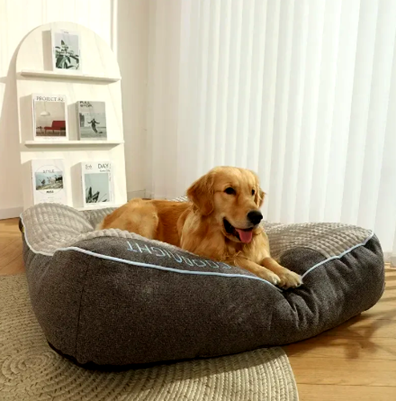 Sofá cama grande elevado antideslizante para perros: comodidad y apoyo