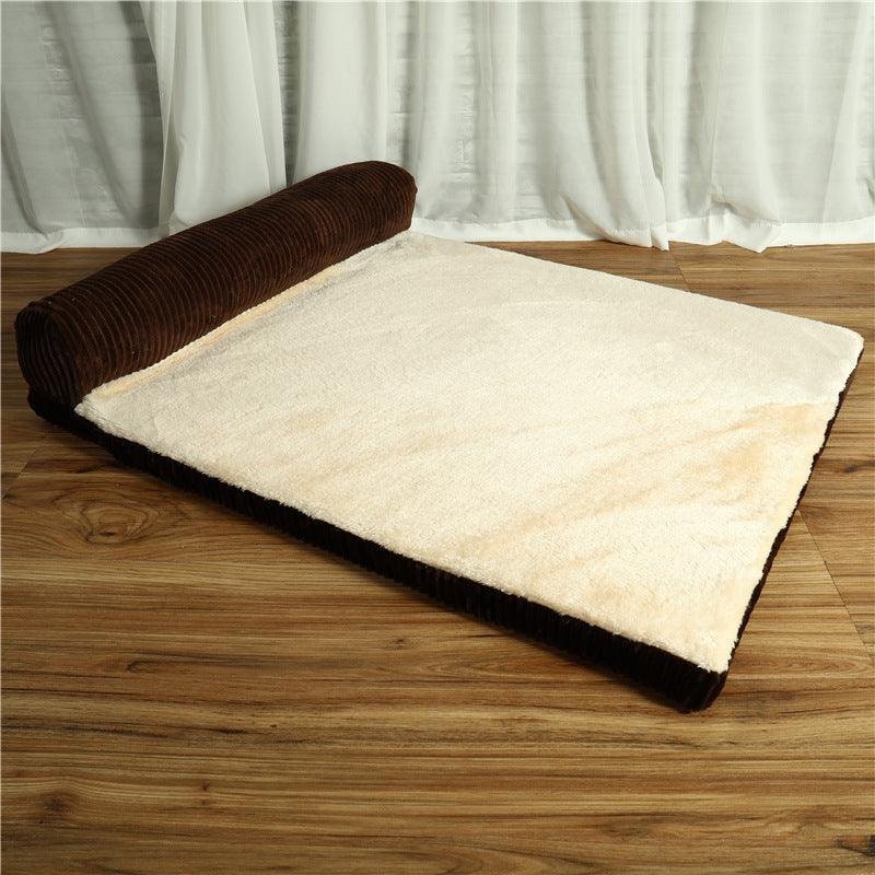 Soft Bolster Head Rest Corduroy Dog Bed: Temperature Regulation