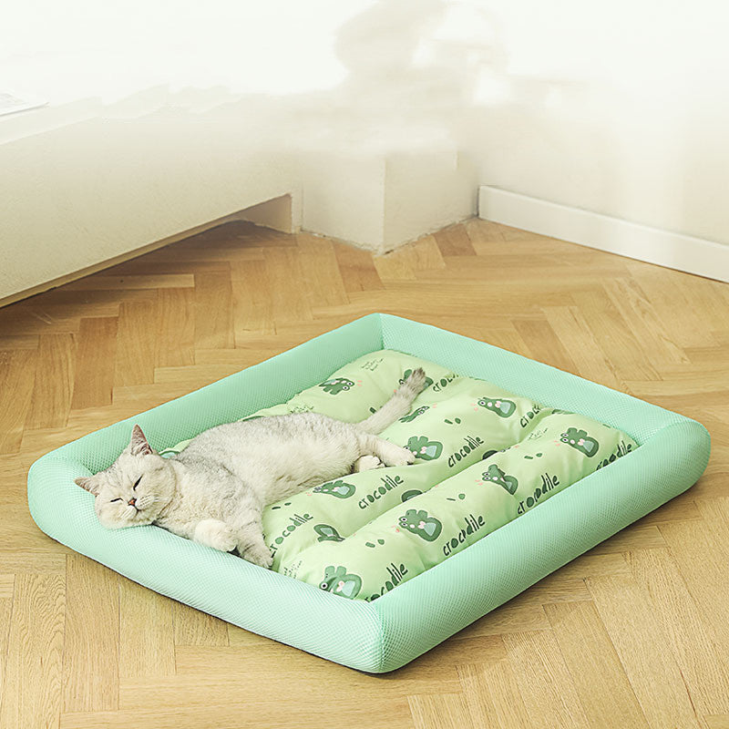 Summer Cooling Cushioned Pet Bed: Refreshing, Moisture Proof, and Breathable | Green