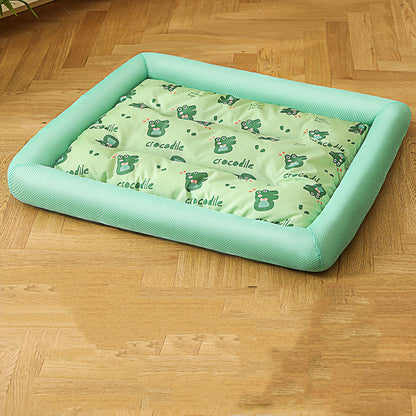 Summer Cooling Cushioned Pet Bed: Refreshing, Moisture Proof, and Breathable | Light Green