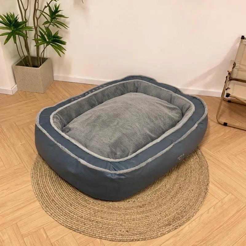 Letto per Cani Grande con Bordo in Cotone Super Morbido: Delicato sulla Pelle