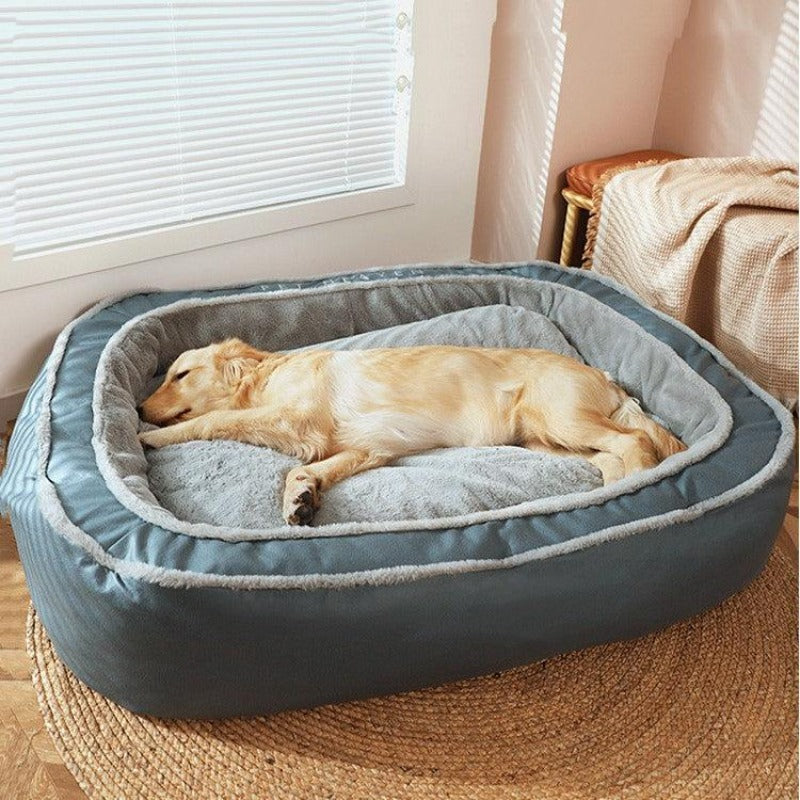 Cama para perros grande con refuerzo de algodón súper suave: suave para la piel 