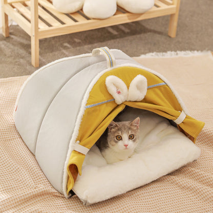 Super Soft and Cozy Thick Pad Cat Cave- front view