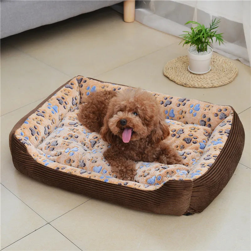 Super Warm Dog and Cat Bed: Cozy Flannel & Corduroy Comfort