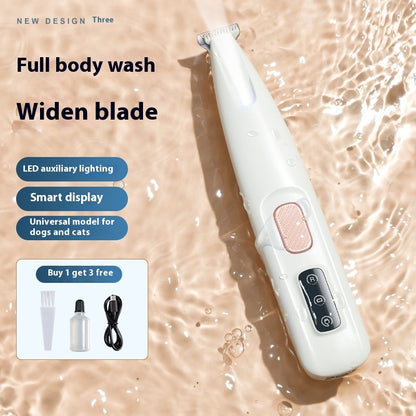 Waterproof Pet Paw Trimmer with LED Light: 18mm Widened Blade