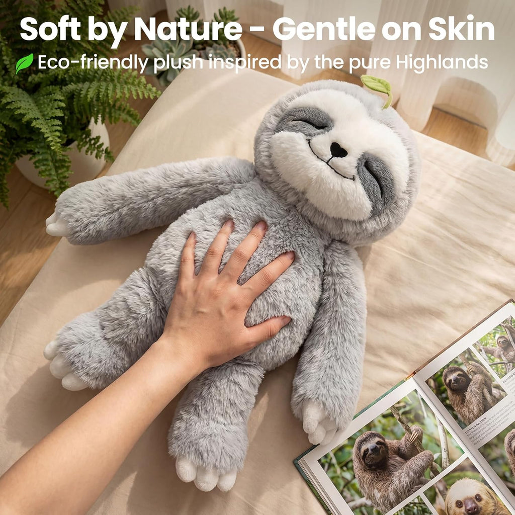 Weighted Stuffed Animals Sloth Plush, Heatable Coolable, 4 Lb, 20In | Mom'S Choice Award, Microwaveable Inner Pad, Huggable Sloth Plushies, Cozy Gift for Kids & Adults