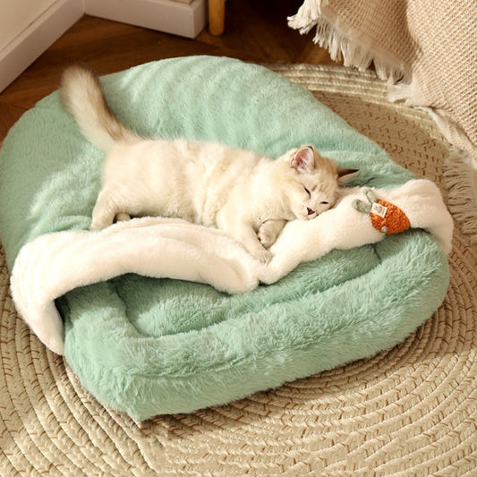 Coussin de couchage chaud d'hiver pour chat, lit pour animaux de compagnie