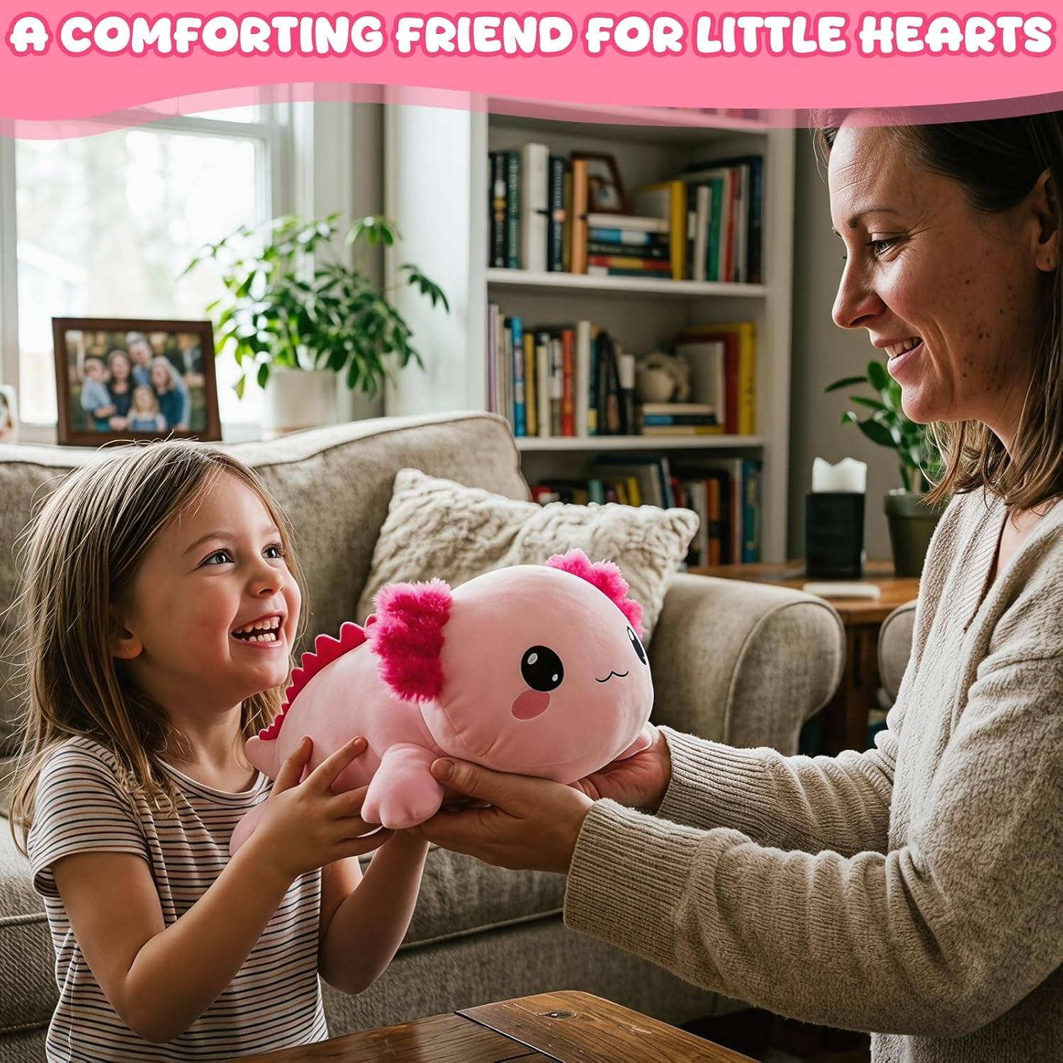 Weighted Stuffed Animals, Axolotl Stuffed Animal with Weighted Beads, Cute Plush Toy Pillow Gifts for Adults Kids Boys Girls