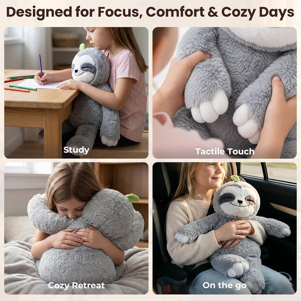 Weighted Stuffed Animals Sloth Plush, Heatable Coolable, 4 Lb, 20In | Mom'S Choice Award, Microwaveable Inner Pad, Huggable Sloth Plushies, Cozy Gift for Kids & Adults