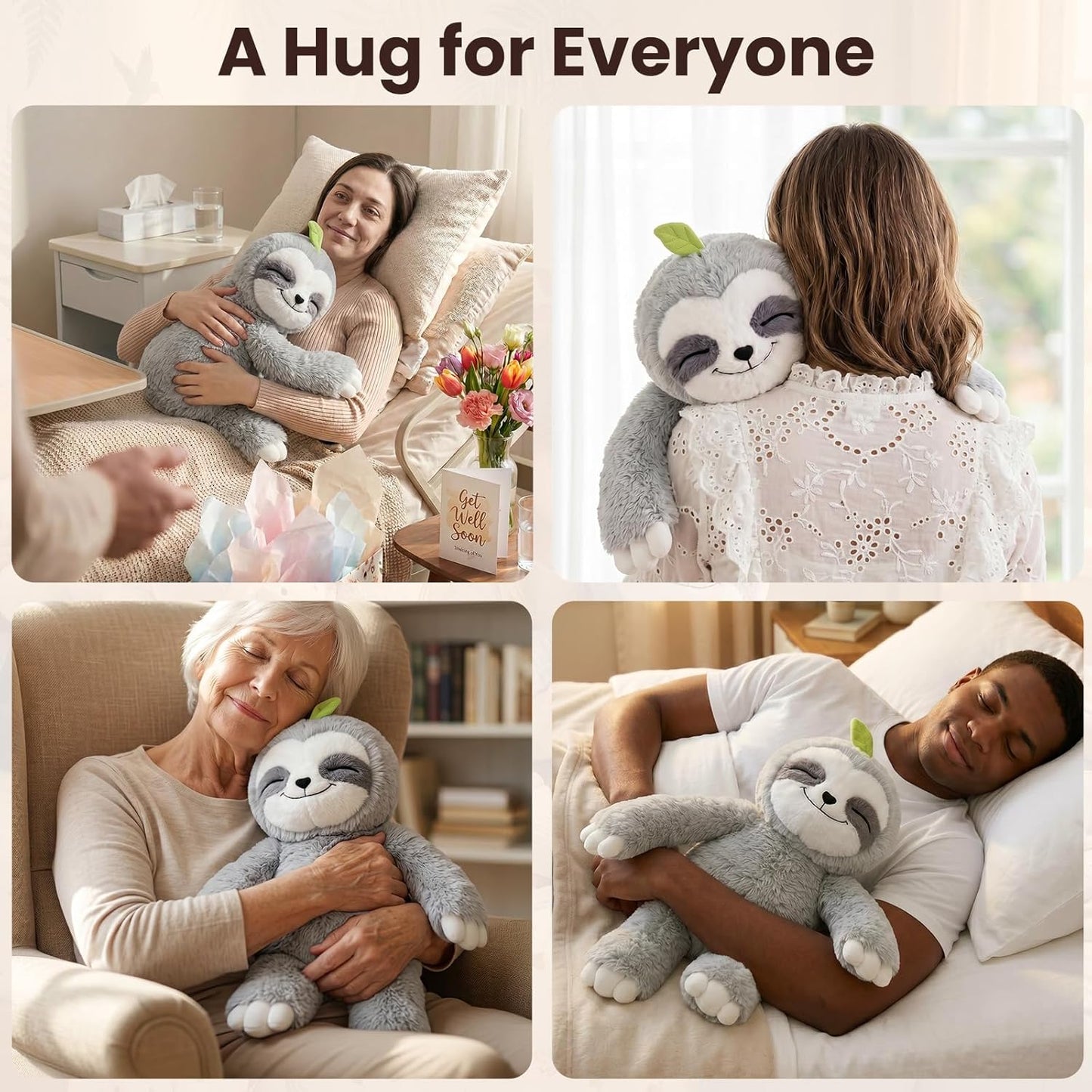 Weighted Stuffed Animals Sloth Plush, Heatable Coolable, 4 Lb, 20In | Mom'S Choice Award, Microwaveable Inner Pad, Huggable Sloth Plushies, Cozy Gift for Kids & Adults