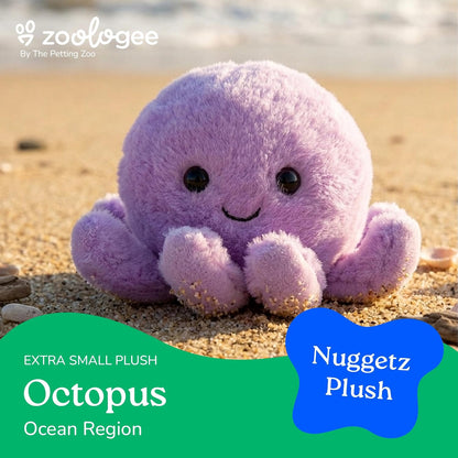 Purple Octopus Stuffed Animal Plushie, Gifts for Kids, Nuggetz Sealife Animals, Octopus Plush Toy, 6 Inches