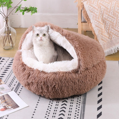 Anti-Slip Super Plush Moisture-Proof Semi-Enclosed Pet Bed